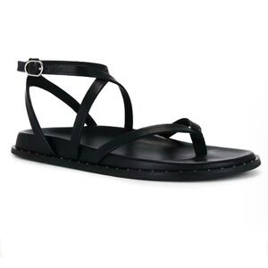 PAIGE Women's Zana Black Leather Strap Sandals Size 8